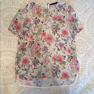Zara Floral Short Sleeve Top